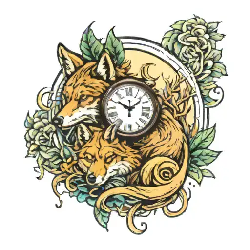 Jungle Wolves Moon Time Clock