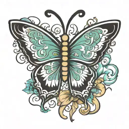 Cancer Ribbon Butterfly Wings