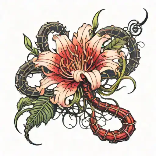 Red Spider Lily With Centipede Wrapped