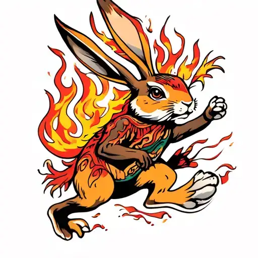 Fire Rabbit Running