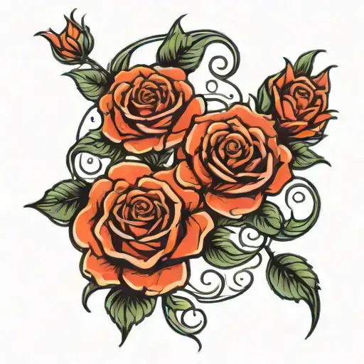 Gemini Zodiac Sign Intertwined With Roses Blooming