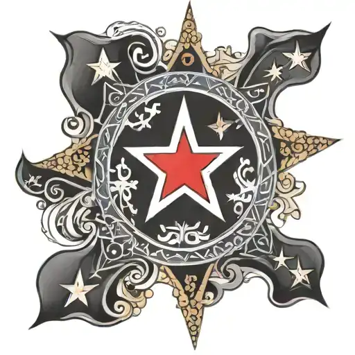 Moeoccan Flag Star Sign