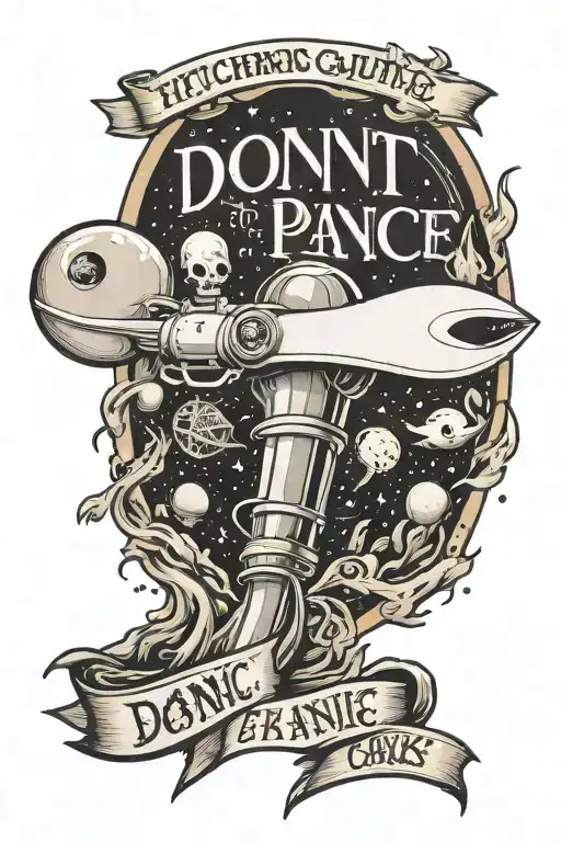 Hitchhikers Guide To The Galaxy Tatoo Featuring The Words Don't Panic For The Inner Forearm