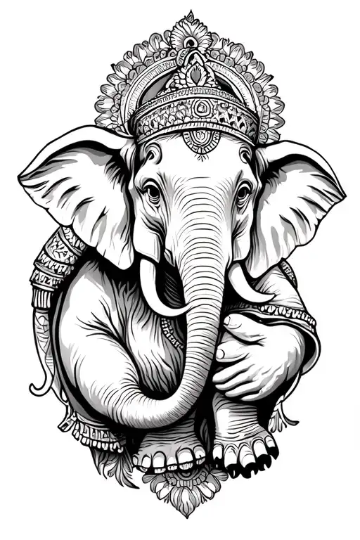 Mother Elephant Holding