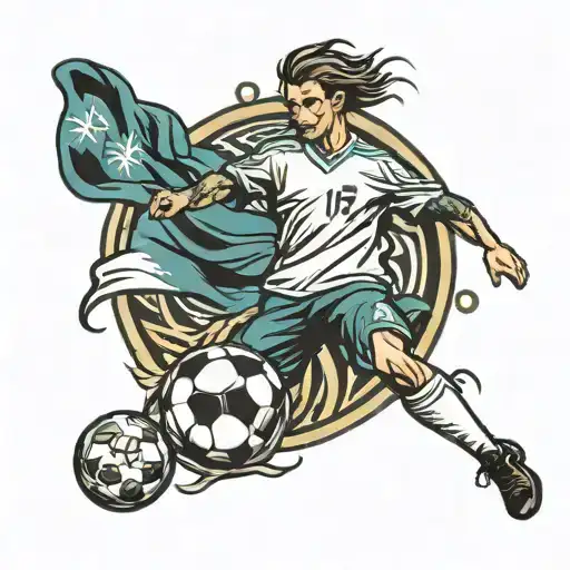 Combined Soccer With A Sea