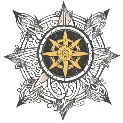 Sister Tattoos Inspired By A Compass Rose Intertwined