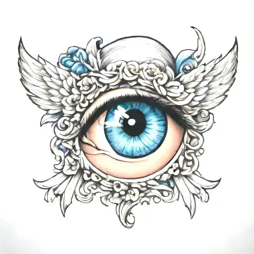 Angel With Blue Eye Inside