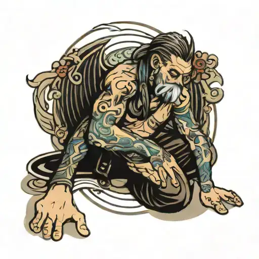 Person Sitting On The Floor Of The Ocean