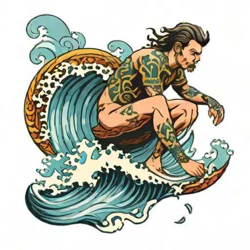 Person Sitting On Ocean Wave