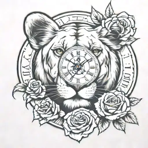 Lioness Clock Roses