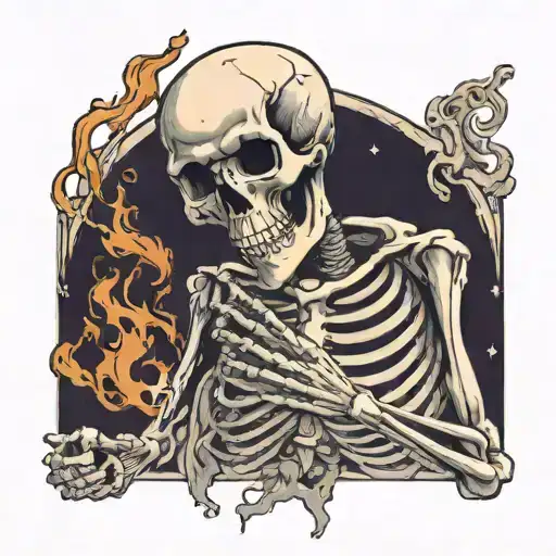 A Skeleton Blowing Ash From His Hand