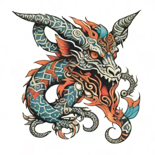 Tribal Aries Dragon Wrapped