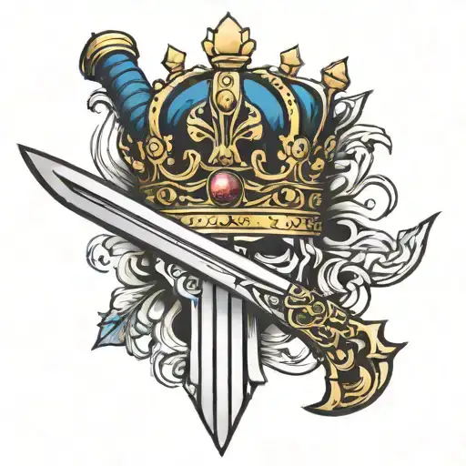 Sword With King Crown On Handle