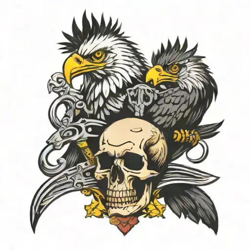 Skulls Eagle Weapons Crow