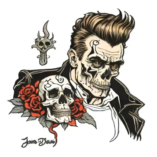 James Dean Skull Face
