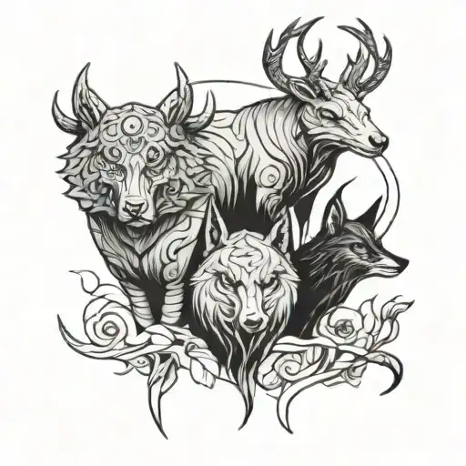 Simple Linework Spooky Animals