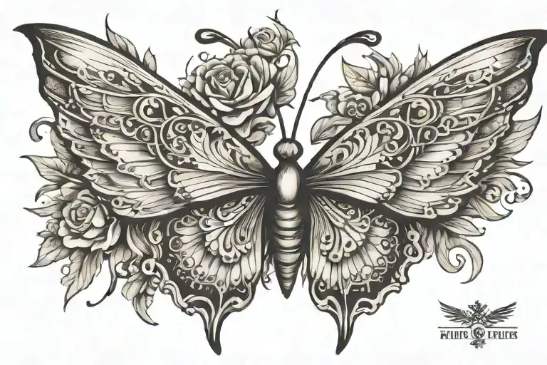 Butterfly With Angel Wing Around It