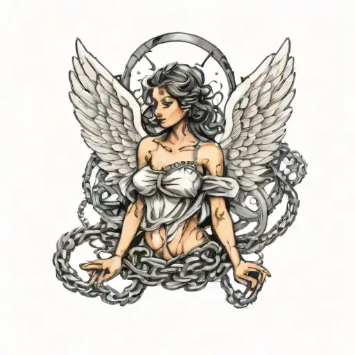 Angel With Chains Wrapped