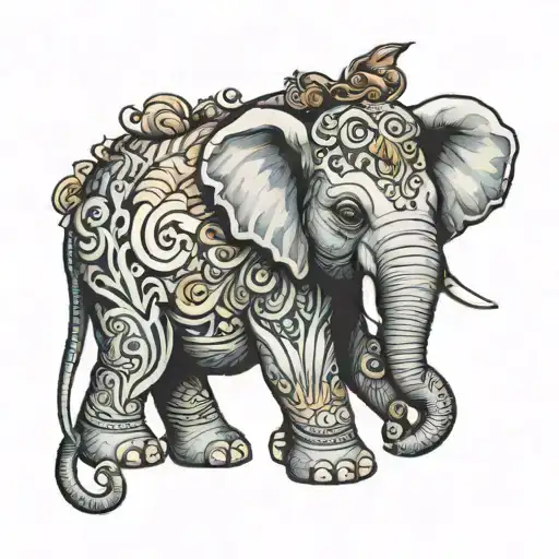 Elephant Holding A Cat With Trunk