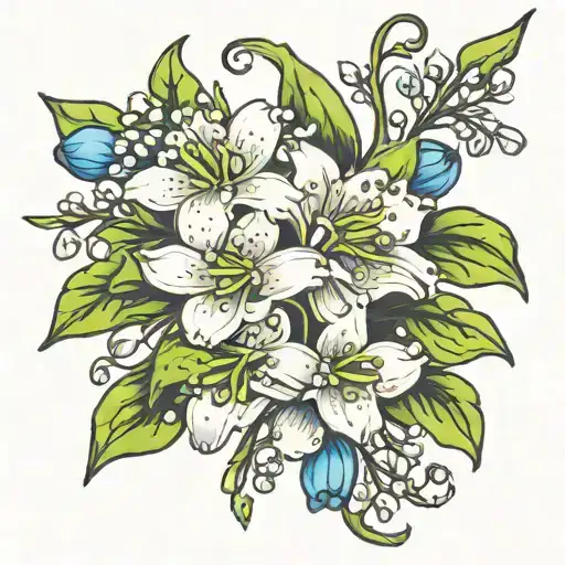 Lily Of The Valley And Forget Me Nots