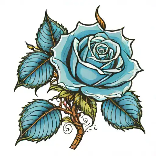 Blue Rose With The Name Carter In The Stem