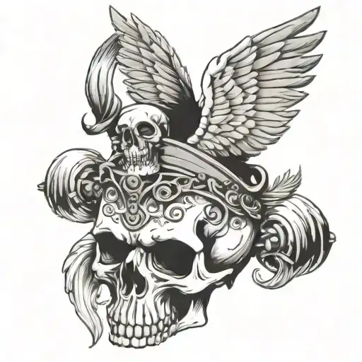 Skull With Winged Headpiece