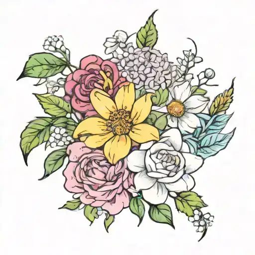 May Birth Flower And August Bouquet Tied