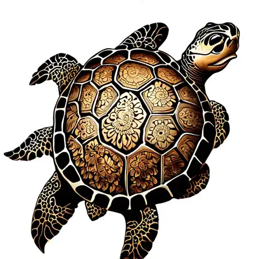 Sea Turtle With Filagree