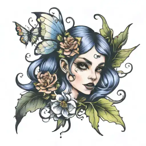 Gothic Fairy With Flowers