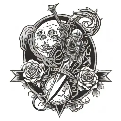 The Blade Cleaving The Moon Rising