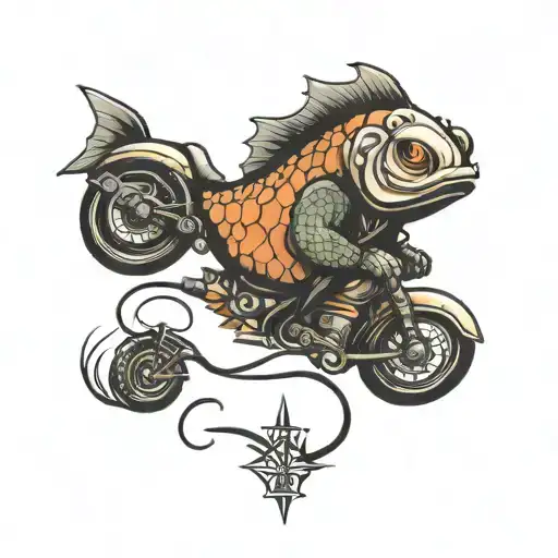 Cool Fish Riding A Motorcycle