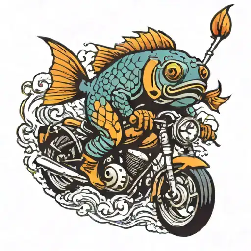 Cool Fish Riding A Motorcycle