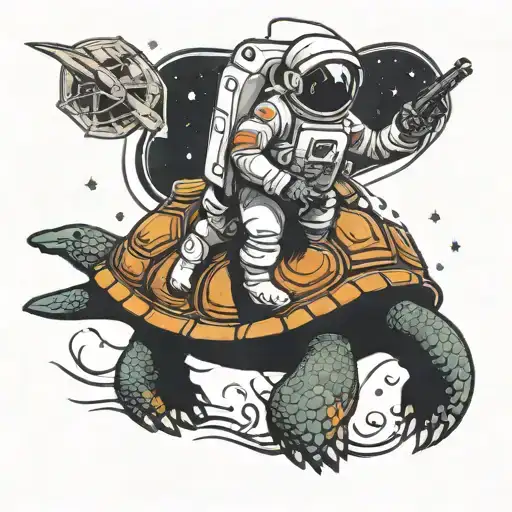 Astronaut Riding A Turtle