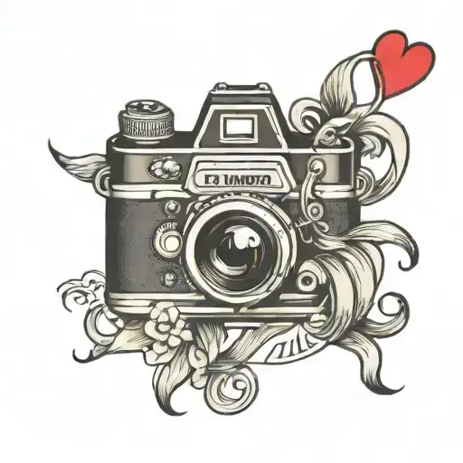Camera With Love Symbol