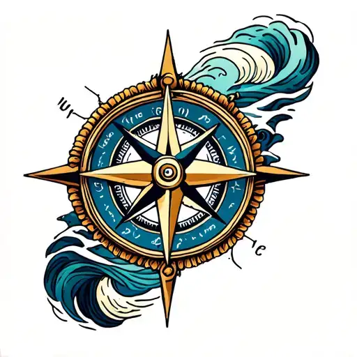 Compass With Waves