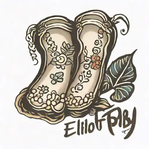 Baby Footprints With Name Elliott