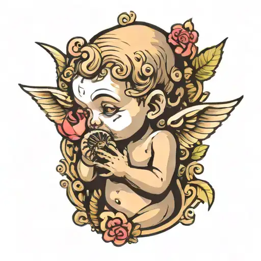Cherub Blowing Conch