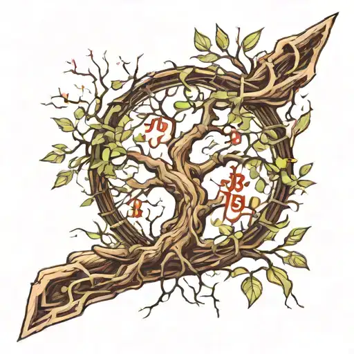 Make A Right Forearm Tattoo Of A Poison Tree And The Number 999 Going Vertically Down