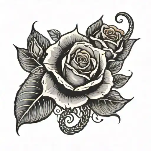 Black Rose With Snake