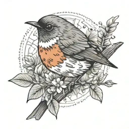 Dotwork Robin Sitting