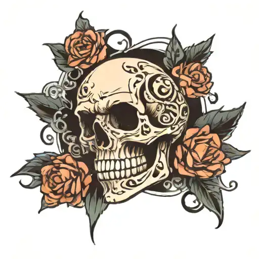 Skull Tattoos In The Style Of Underground And Anime