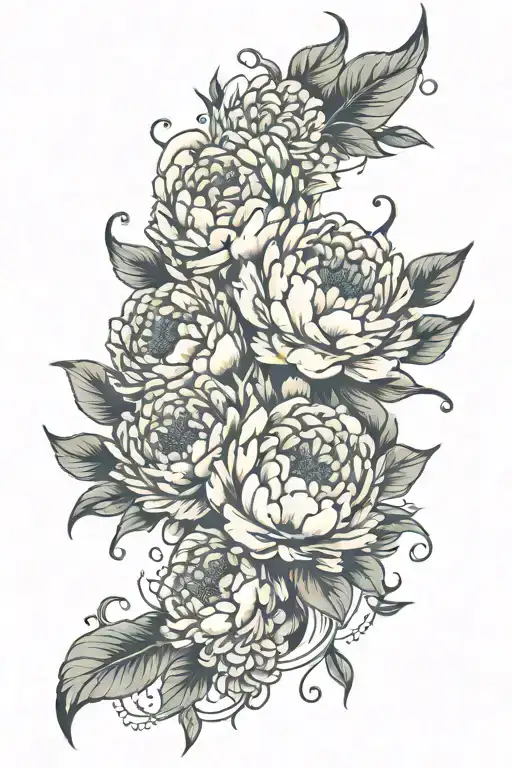 Celestial Floral With Peonies Outer Forearm Design