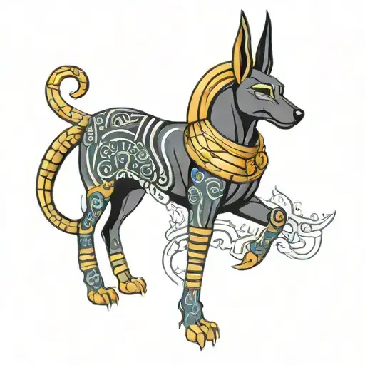 Egyptian God Anubis Surrounded