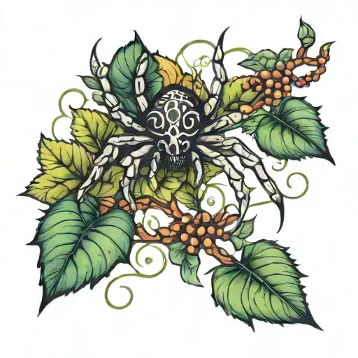 Spider And Vine Growing