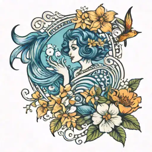 Aquarius Flowers Scene