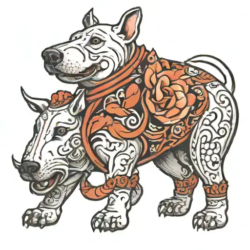 Elephant English Bull Terrier Playing