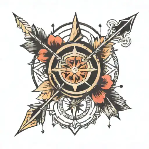 6 Different Arrows In Circular Shape