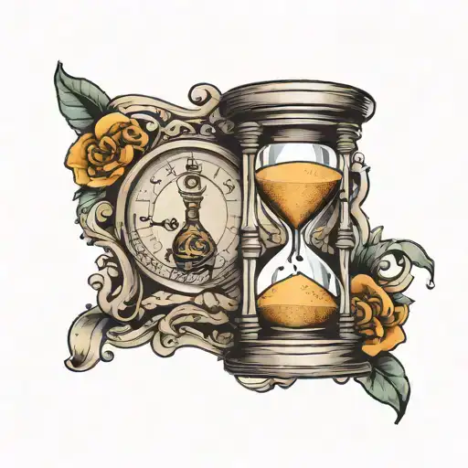 Hour Glass With Sand Clock