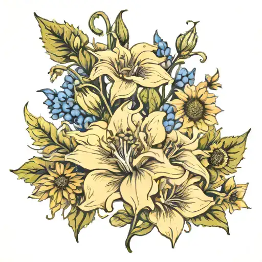 Delphinium Flower With Sunflower You Are My Sunshine And Gladiolus Flower