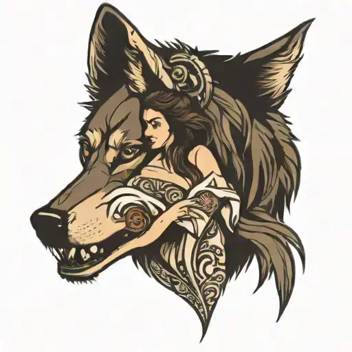 Wolf With Woman